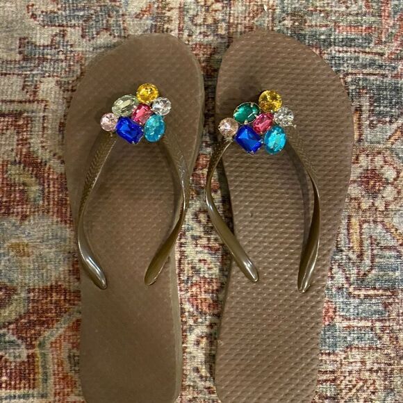Rue 21 jewel embellished flip flops - Picture 2 of 8